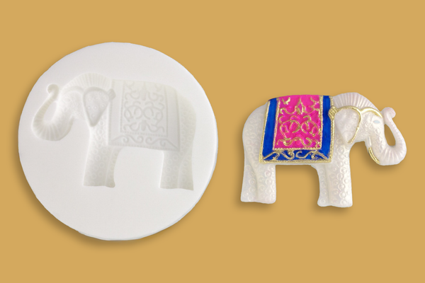 Indian Asian wedding Elephant Silicone craft cake cupcake Mould - Ellam Sugarcraft Moulds 