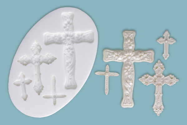 Communion, cross, crosses christening Silicone Mould - Ellam Sugarcraft Moulds