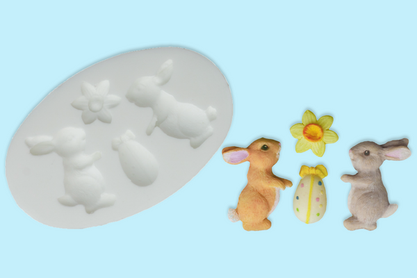 Easter Bunny cupcake mould- Rabbit Silicone Mould - Ellam Sugarcraft