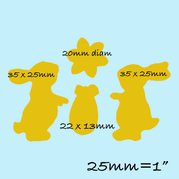 Easter Bunny Rabbits, daffodil Silicone Mould