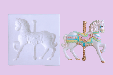 Carousel horse silicone craft mould food safe 