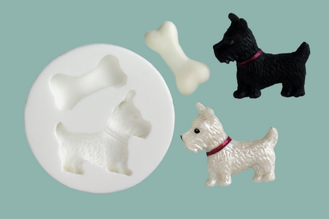 Scottie Dog Mould - dog mould- fondant dog-Ellam Sugarcraft cupcake cake craft Moulds For Fondant Or Chocolate