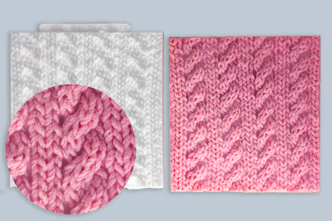 Cable Knit,  Knitted Texture Mat Silicone Mould