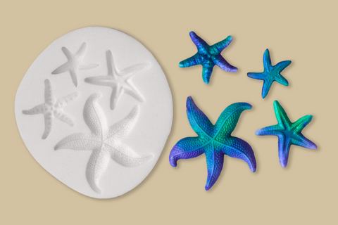 Starfish Silicone Mould - sea life mold - Ellam Sugarcraft cupcake cake craft Moulds 