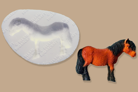 Shetland pony silicone mould for fondant cake & cupcake decoration