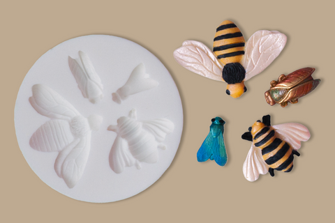 Insect mould -  Bee mould-, Cicada mould- Fly Silicone cupcake Mould - Ellam Sugarcraft Moulds