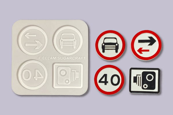 UK Road Signs Silicone Mould by Ellam Sugarcraft - Ellam Sugarcraft Moulds 