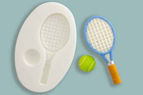 Tennis Racquet & Ball Silicone Mould - Ellam Sugarcraft Moulds For Fondant Or Chocolate