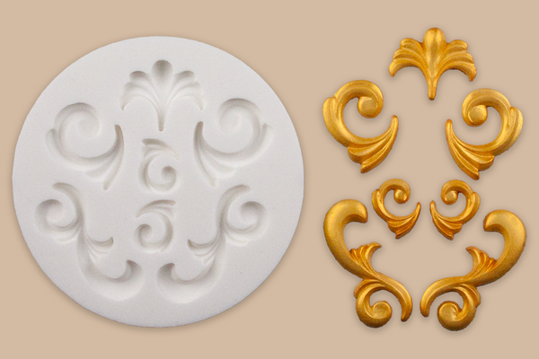 scroll Mould - scrolls mold- baroque mould- curls mould-flourish mould, Ellam Sugarcraft cupcake cake craft  Moulds 