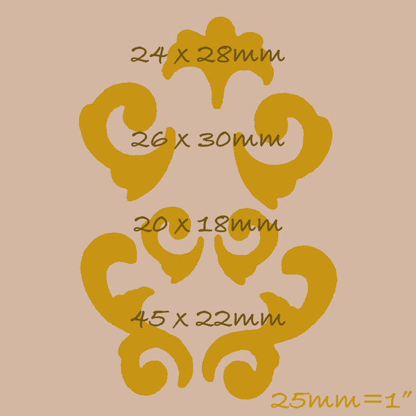 Scrolls & Curls 7 Cavity Decorative Flourish Scrolls Silicone Mould