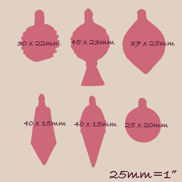 6 Small Christmas Tree Baubles, Decorations Silicone Mould