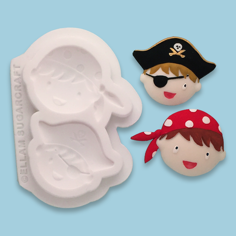 Pirate cupcake Mould - pirate party- Ellam Sugarcraft cake cupcake craft Moulds For Fondant Or Chocolate