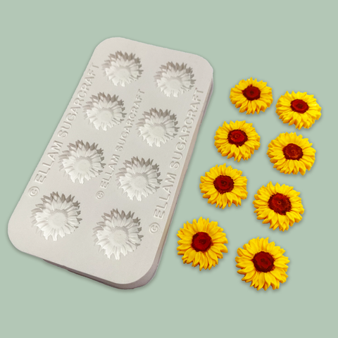  small repeat sunflower design Mould - summer flower mold-craft mould-Ellam Sugarcraft Moulds 