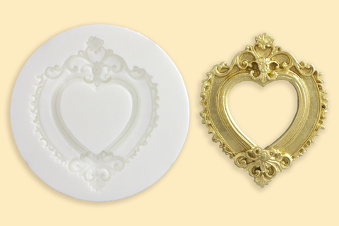 Heart photo Frame Silicone cupcake Mould - picture frame mould- Ellam Sugarcraft craft cake Moulds