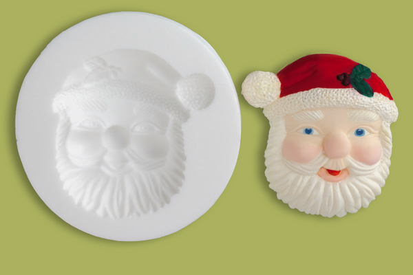 Father Christmas cupcake mold- Santa head Silicone Mould - Ellam Sugarcraft Moulds