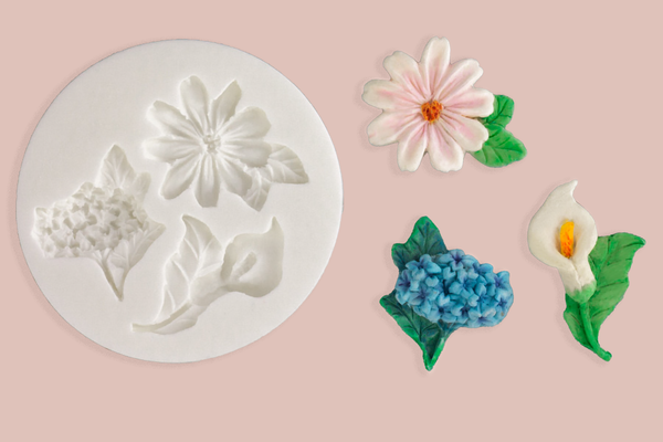 Summer Flowers Hydrangea, Lily Silicone craft Mould - Ellam Sugarcraft 