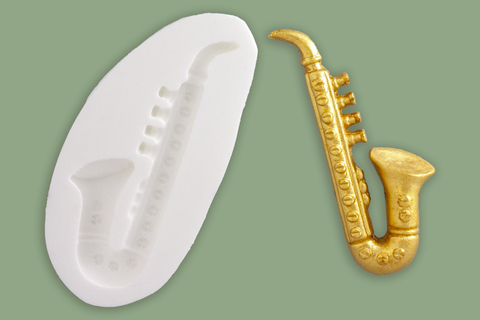 Saxophone Mould - saxophone cupcake mold - Ellam Sugarcraft cupcake cake craft  Moulds 