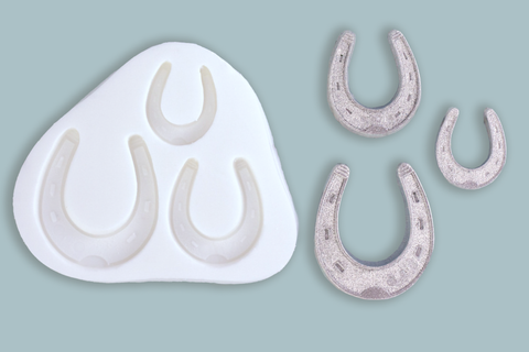 Graduated Horseshoes mold- Horse shoe Shoes Silicone cupcake Mould - Ellam Sugarcraft 