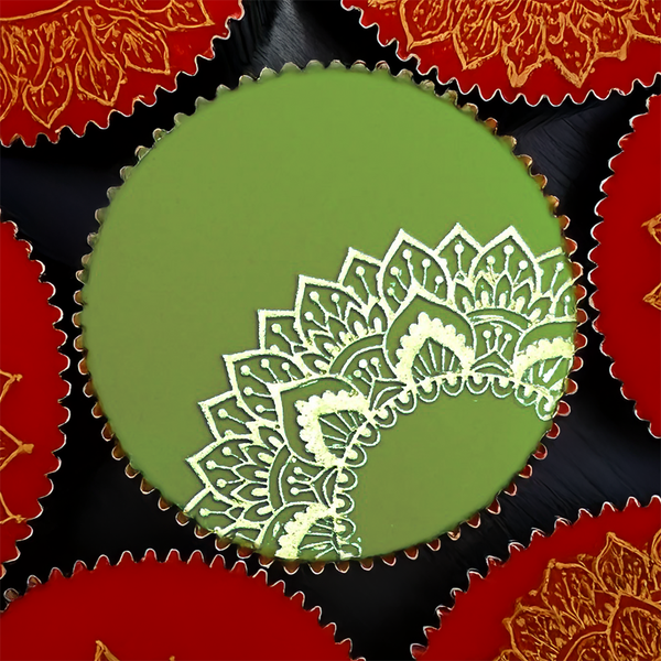 Mehndi inspired,  henna style  cupcake embossing mat,  Silicone Mould (V4)