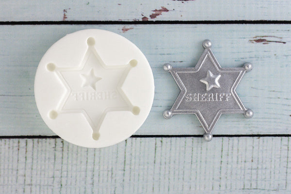 Sheriff Badge  Mould - cowboy mold - Ellam Sugarcraft cupcake cake craft Moulds For Fondant Or Chocolate