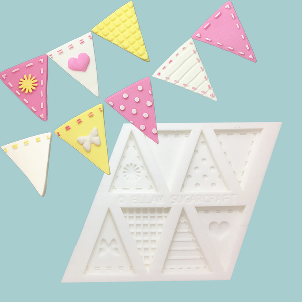 bunting flags silicone cake craft mould food safe